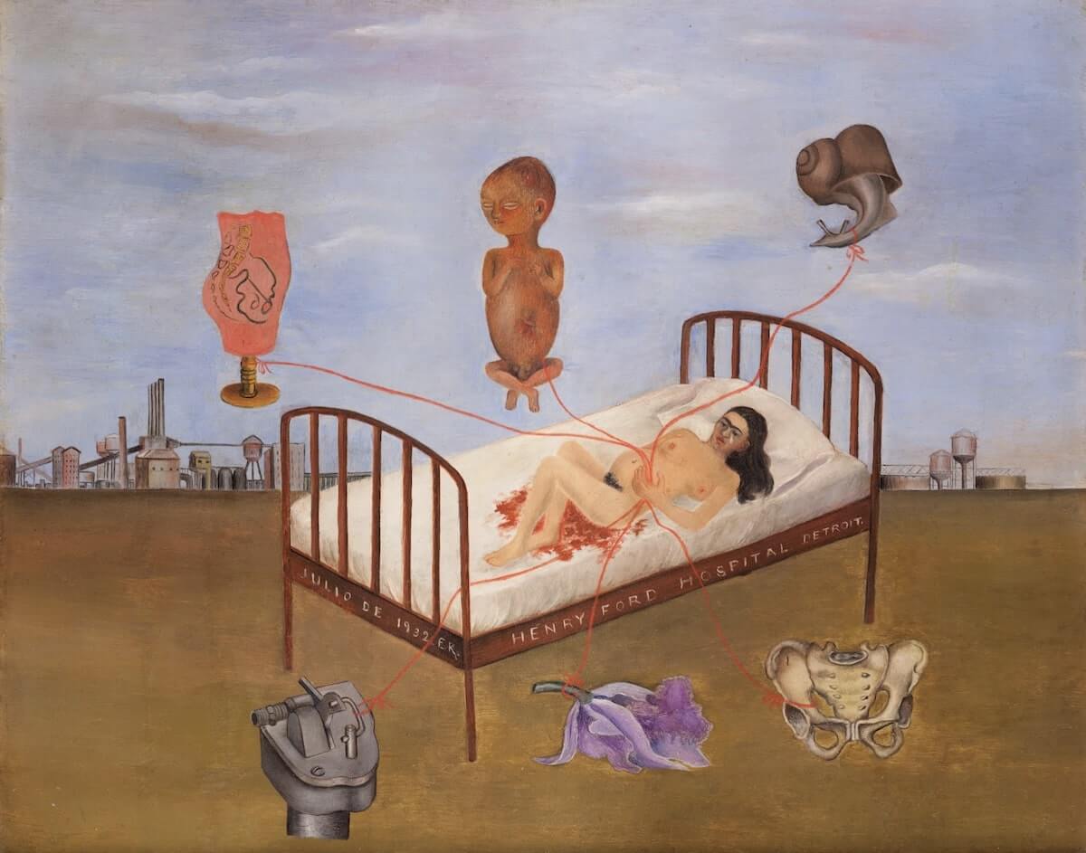 The abortion: Henry Ford Hospital  By Frida Kahlo  Picture taken from www.fridakahlo.org