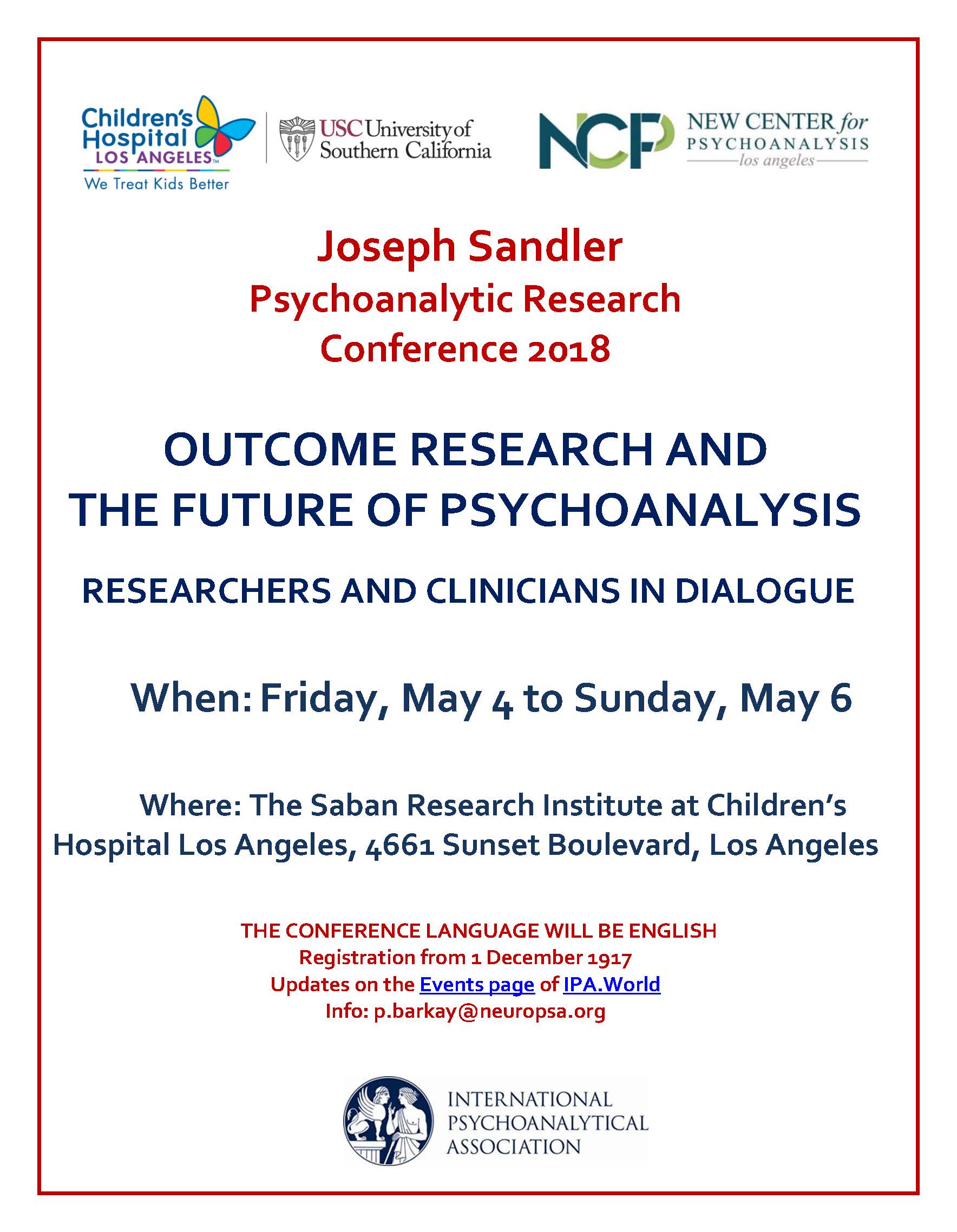 Joseph Sandler  Psychoanalytic Research  Conference 2018