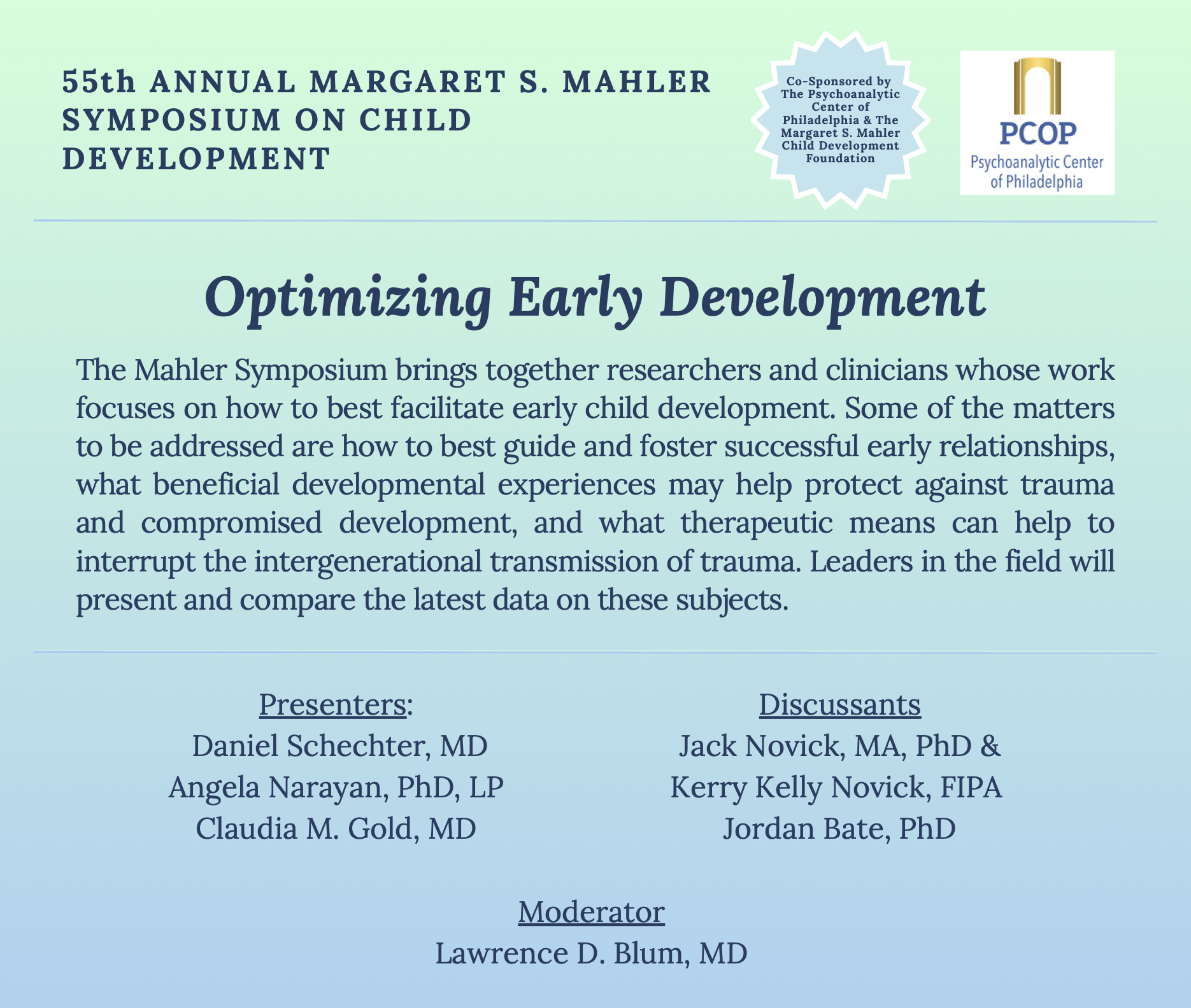 55th Annual Margaret Mahler Symposium on Child Development